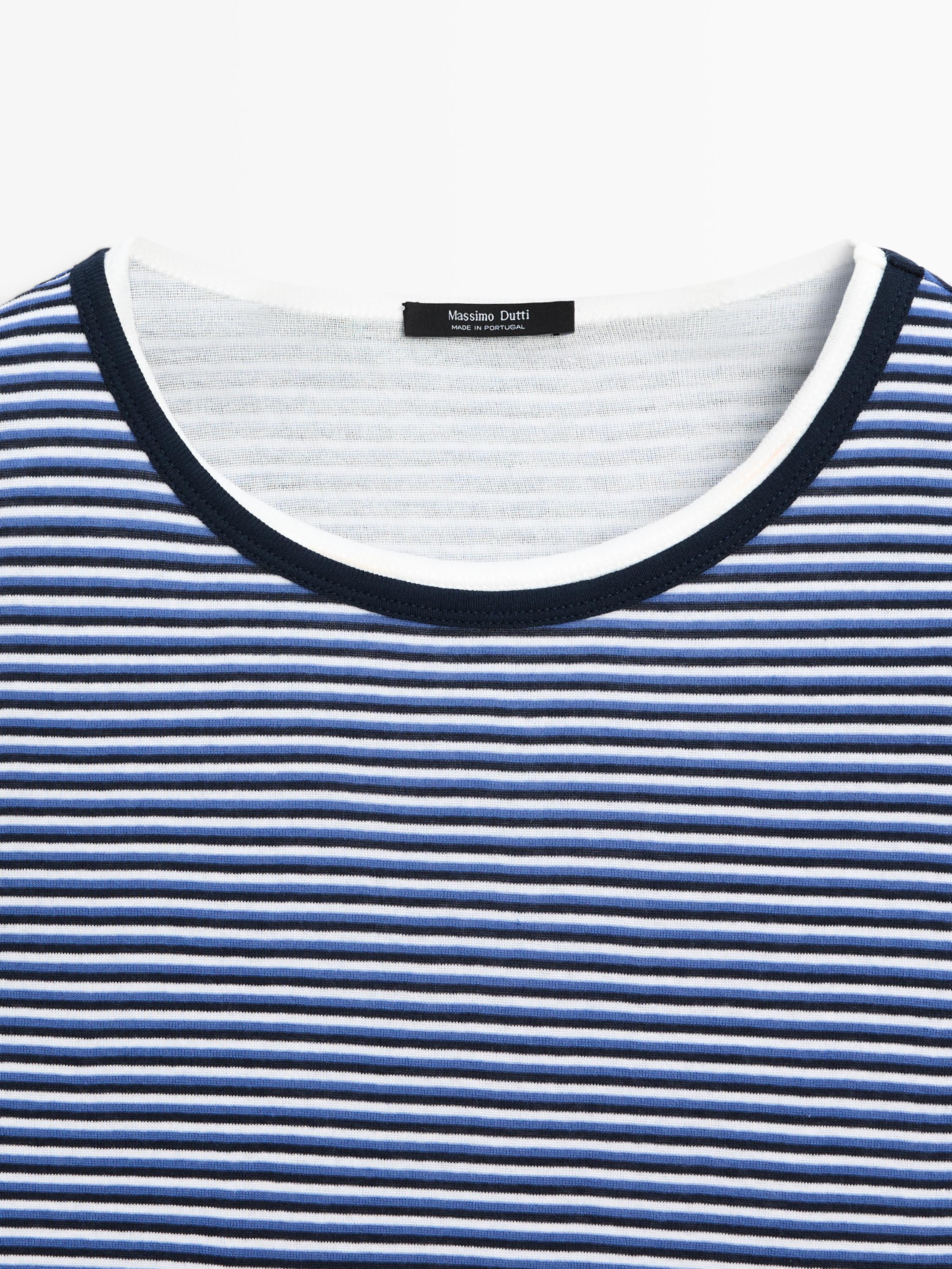 T-shirt double à rayures et manches courtes